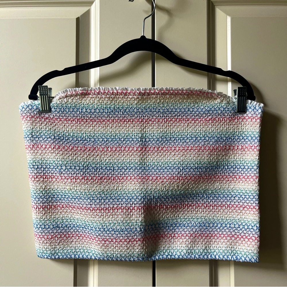NWOT Abercrombie & Fitch Size XL Pride Rainbow Smocked Top